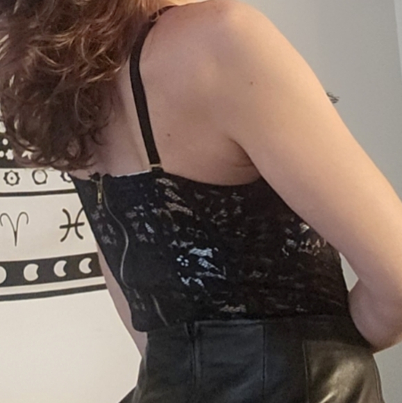 Revamped NWT Black Sexy Lace Bodysuit Zip up back SP - Picture 3 of 9